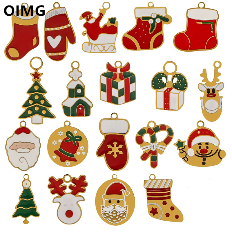 Jewelry Making Gloves - OIMG Edelstahl vergoldet 5 Stück/Lot Weihnachtsanhänger