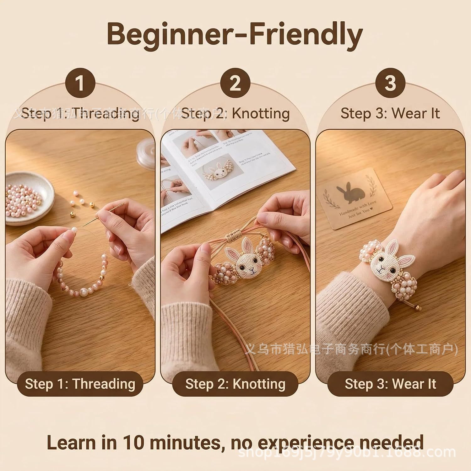 Jewelry Making For Beginners - DIY Dackel-Armband Bastelset Perlen-Hundeanhänger Geflochtenes Armband