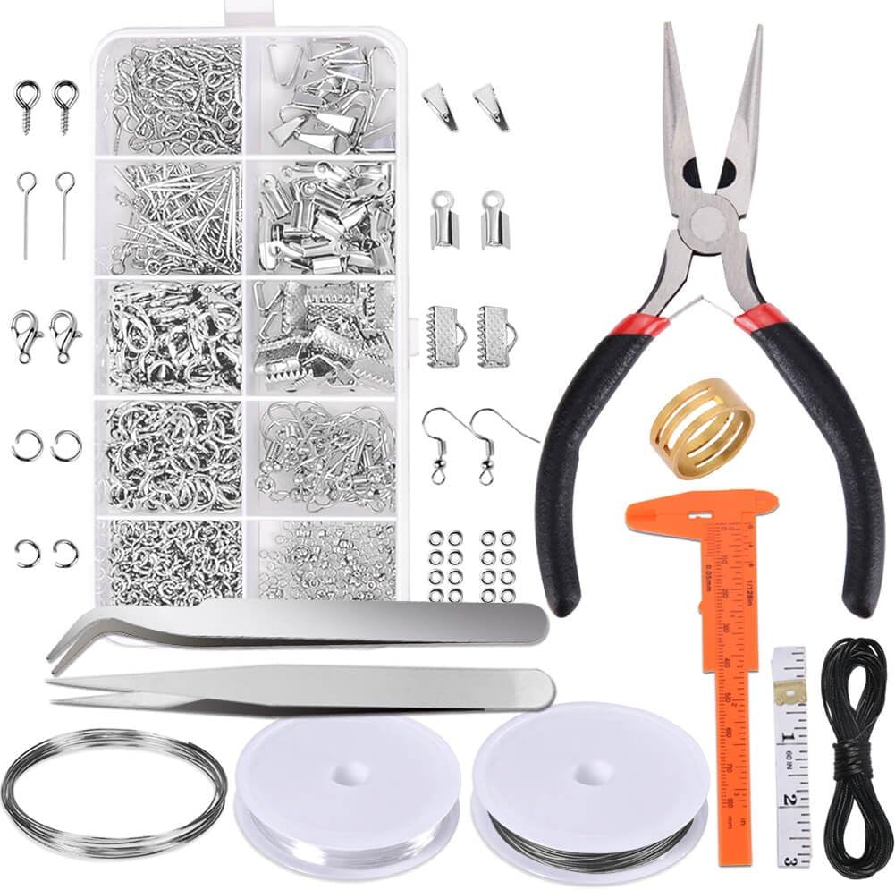 Jewelry Making For Beginners - Schmuckherstellungszubehör-Set, Schmuckreparaturwerkzeug mit Zubehör, Zangen, Erkenntnissen