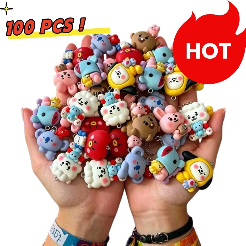 Jewelry Making Hobby - 7 Stück BT21 Harz-Cartoon-Anhänger DIY-Zubehör Bastelbedarf