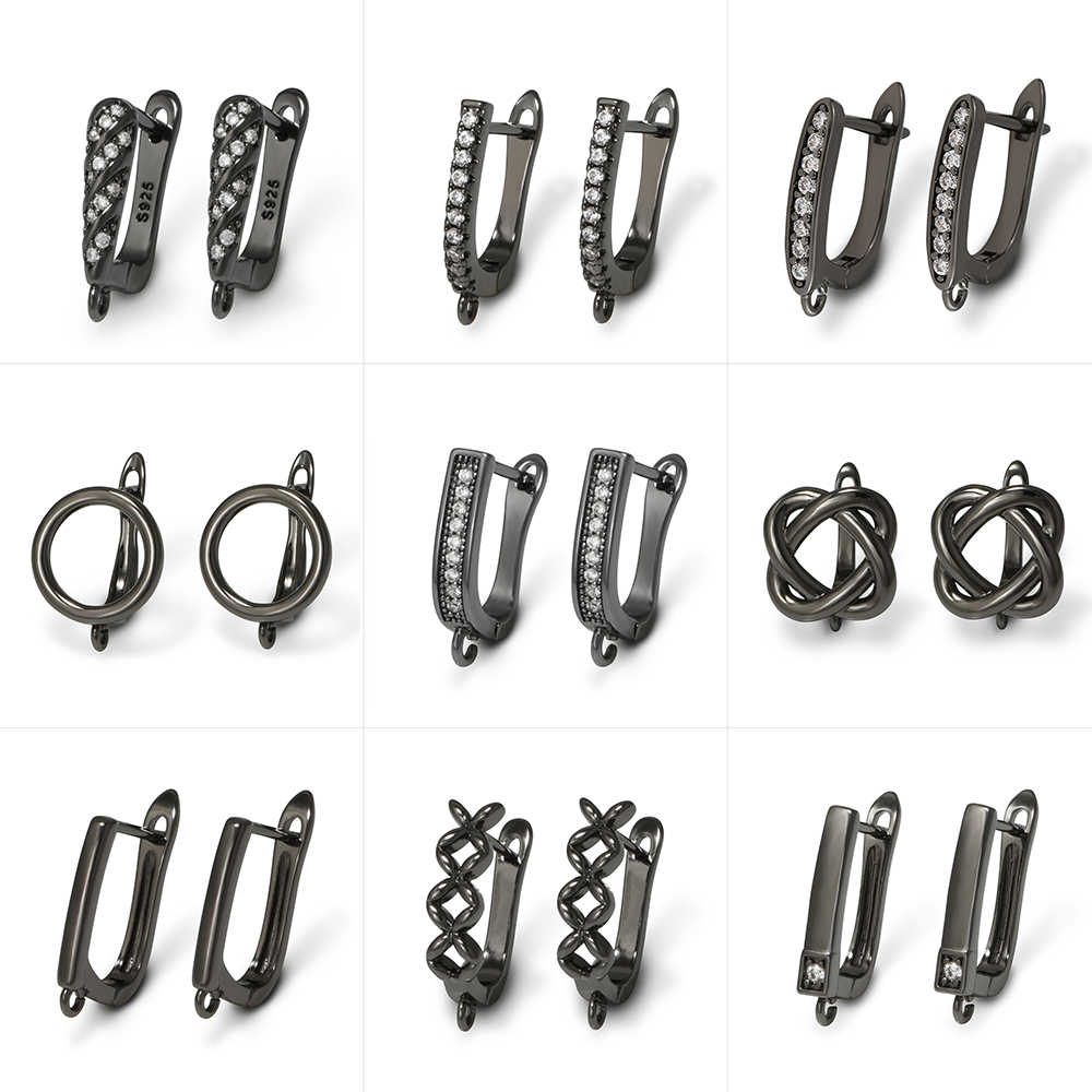 Jewelry Making Hobby - YANASI 1 Paar Waffen-Schwarz Messing Ohrringhaken