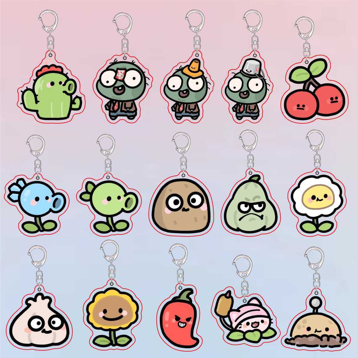 Jewelry Making Hobby - Plants Vs Zombies Acryl Niedlicher Schlüsselanhänger