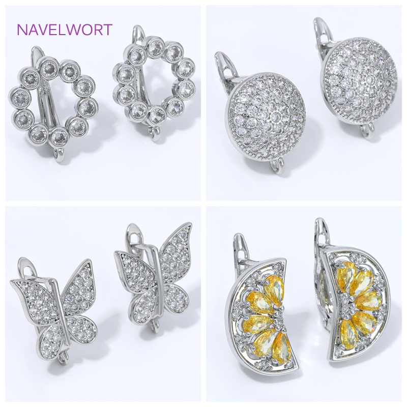 Jewelry Making Hobby - 18K Vergoldete Fächerförmige Blumen-Ohrhaken, Messing-Basishaken für