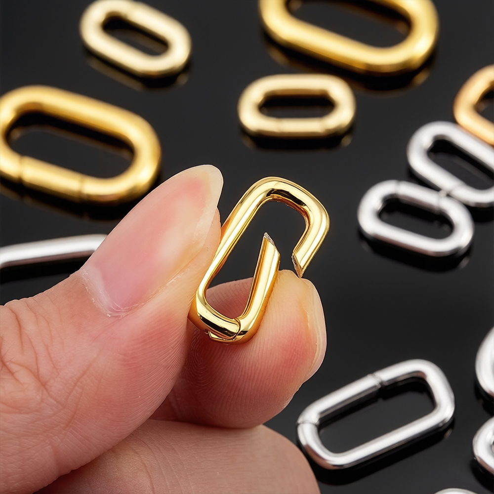 Jewelry Making A Ring - 2 Stück 18K vergoldete ovale Karabiner-Halskettenverschlüsse