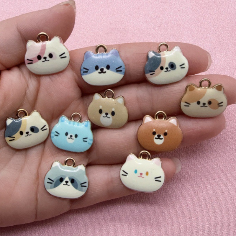 12 Stück bedruckte Katzenkopf- – Jewelry Making Birthday Party Bewertung und Preis